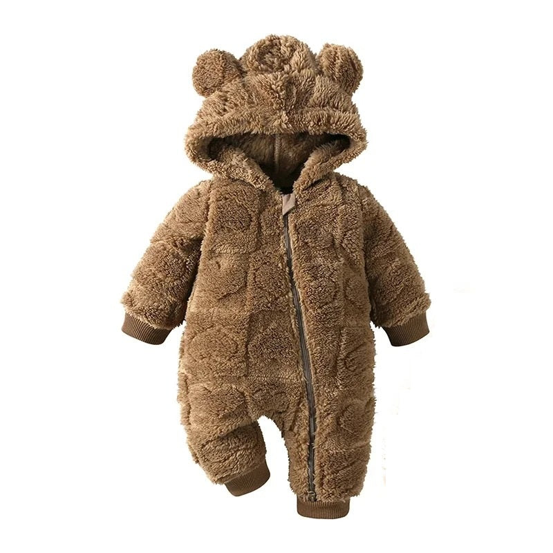 Baby Romper warm hooded fleece
