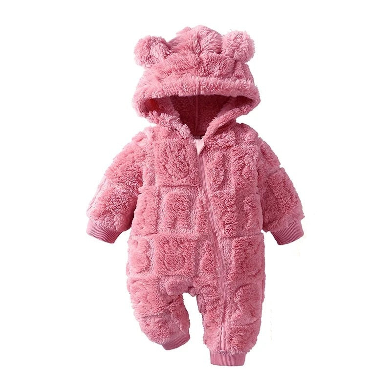Baby Romper warm hooded fleece