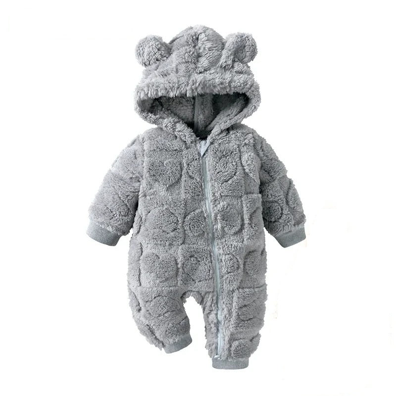 Baby Romper warm hooded fleece