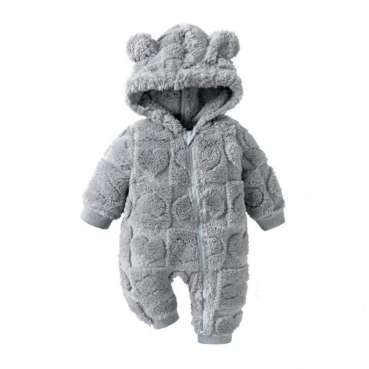Baby Romper warm hooded fleece