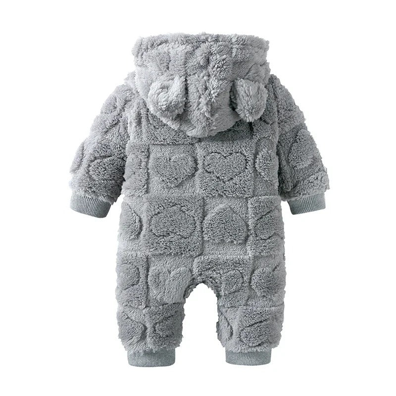 Baby Romper warm hooded fleece