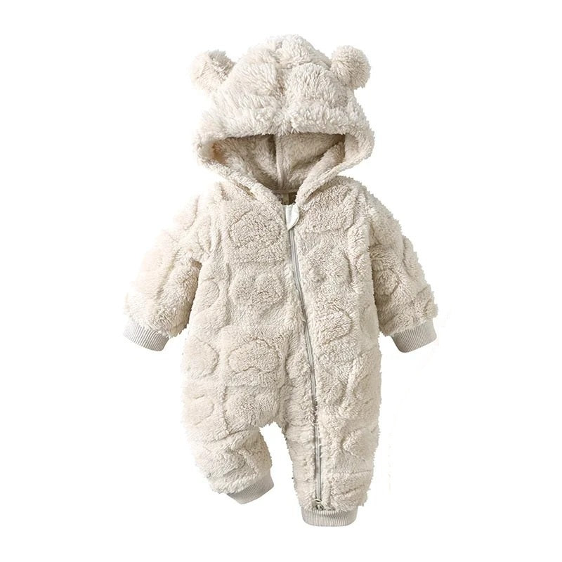 Baby Romper warm hooded fleece