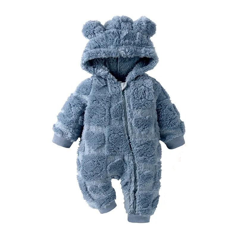 Baby Romper warm hooded fleece